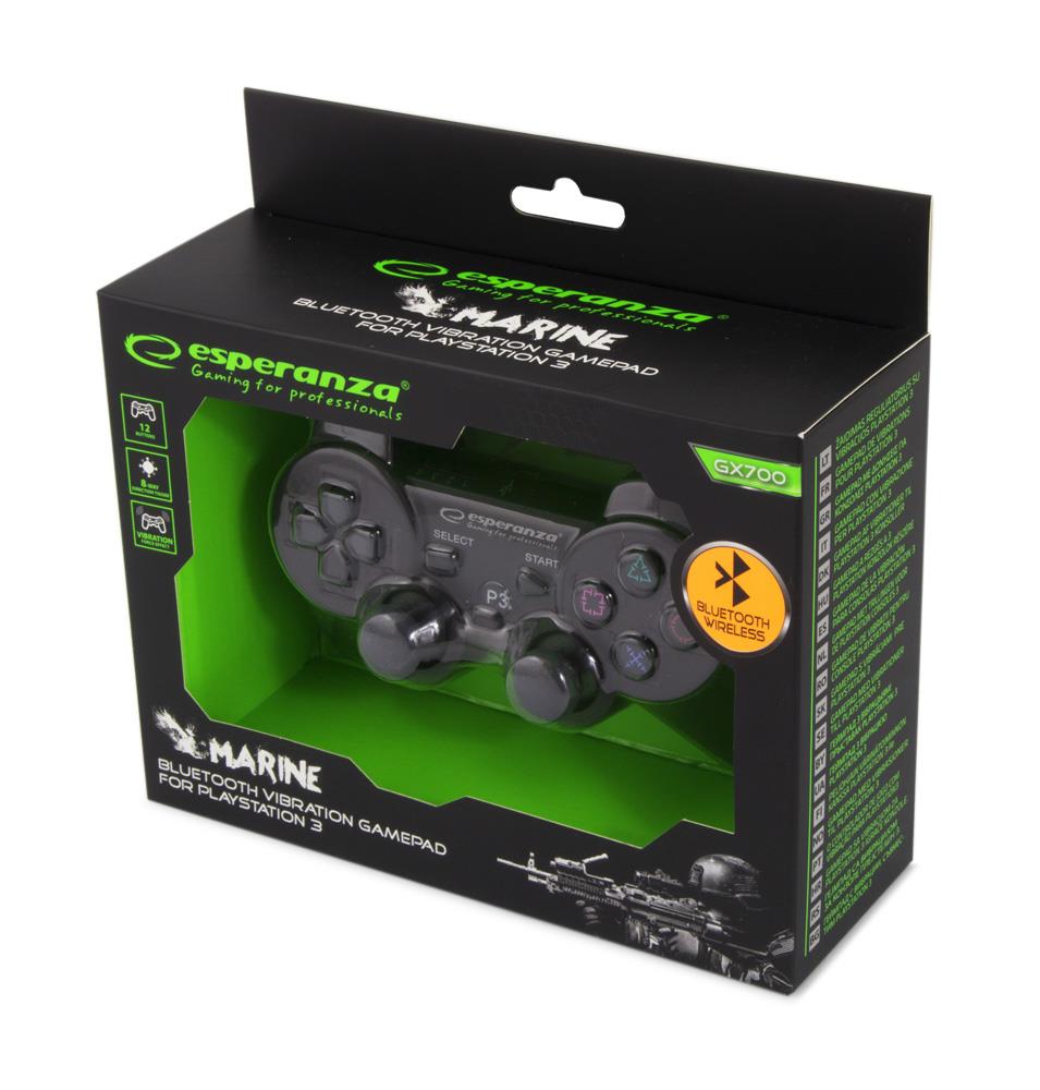 Bezdrátový herní ovladač Esperanza EGG109K pro PS3, černý