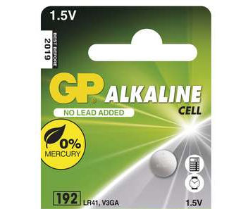 Alkalická knoflíková baterie GP LR41 (192F), 1 ks