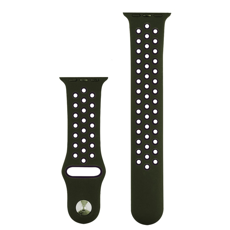 COTECi sportovní děrovaný řemínek pro Apple Watch 38/40/41mm tmavě zelená-černá
