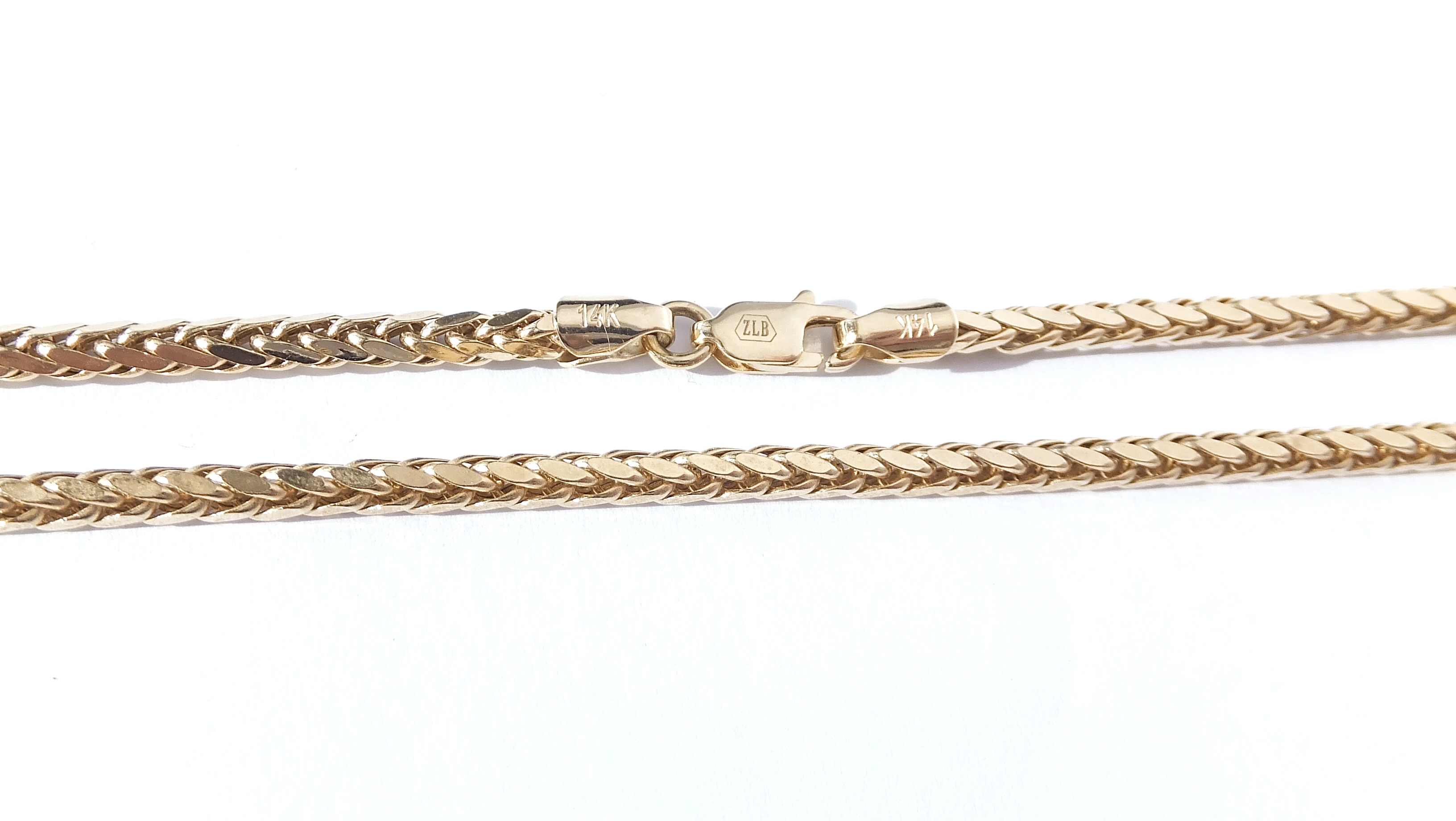 Zlatý řetízek 55 cm, Au 14K 585/1000, váha 7,35 g, použité zlato