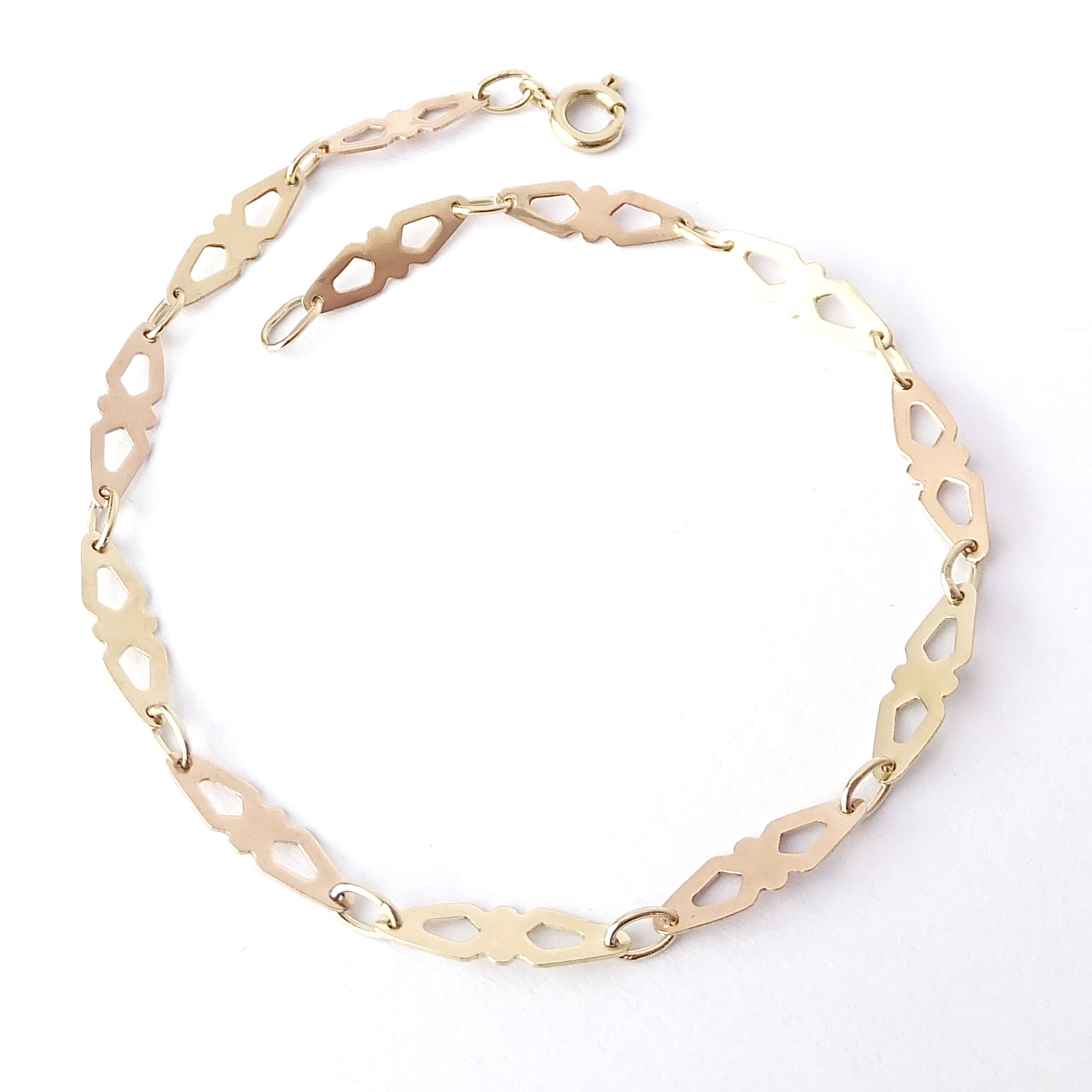 Zlatý náramek 19 cm, Au 14K 585/1000, váha 2,23 g, použité zlato