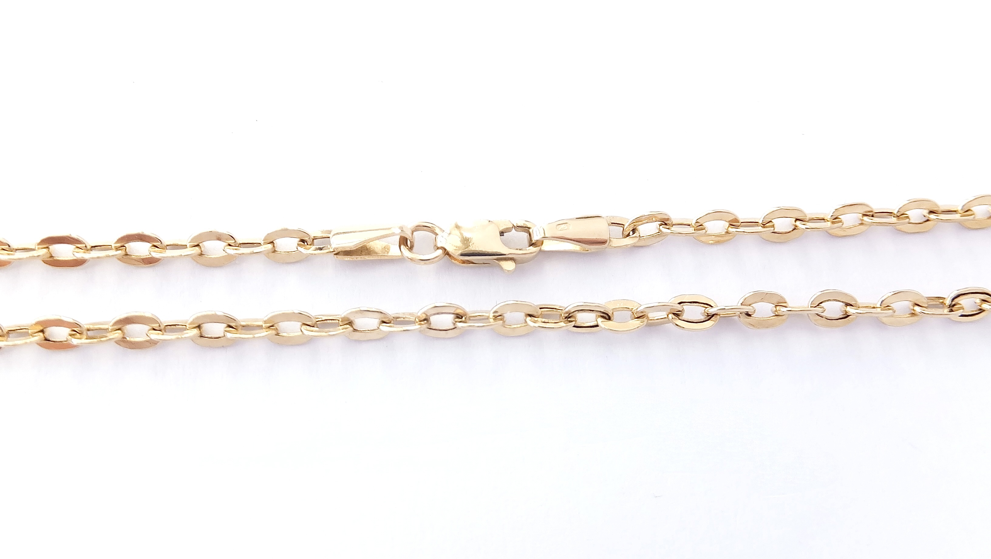 Zlatý řetízek 63 cm, Au 14K 585/1000, váha 4,53 g, použité zlato