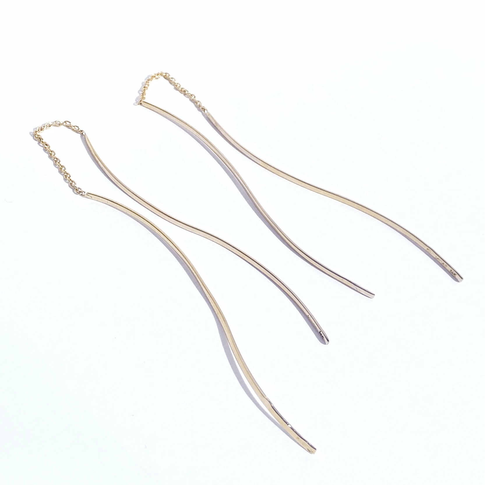 Zlaté visací náušnice, Au 14K 585/1000, váha 1,53 g, použité zlato