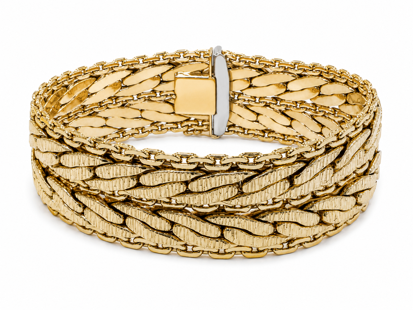 Zlatý náramek 18,7 cm, Au 14K 585/1000, váha 41,68 g, použité zlato