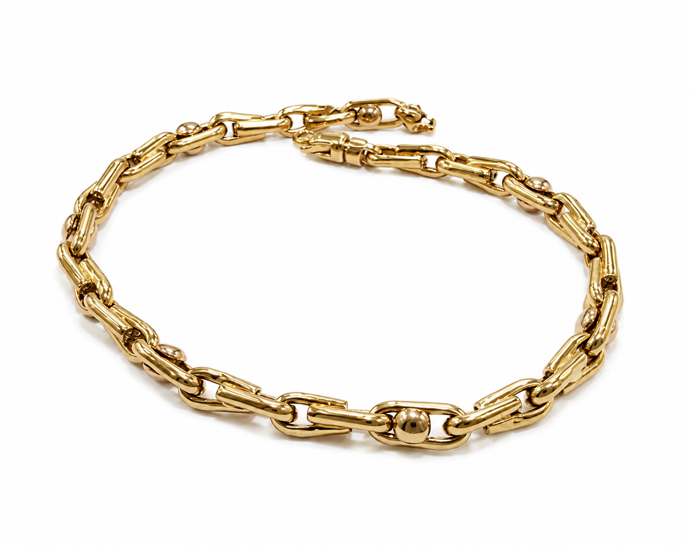 Zlatý náramek 20,5 cm, Au 14K 585/1000, váha 7,14 g, použité zlato