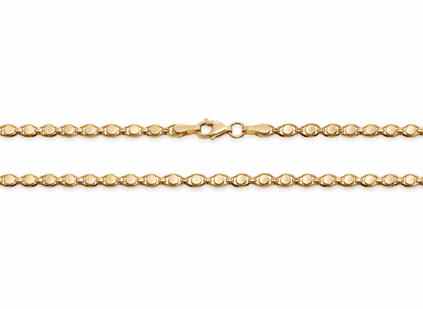 Zlatý řetízek 50 cm, Au 14K 585/1000, váha 5,05 g, použité zlato
