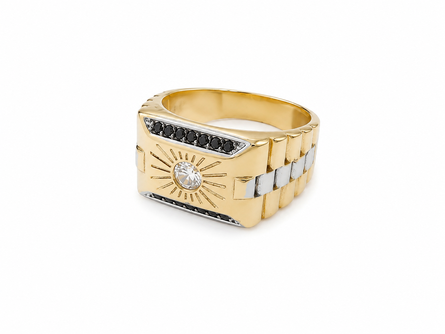 Zlatý pánský prsten, Au 14K 585/1000, váha 6,38 g, použité zlato