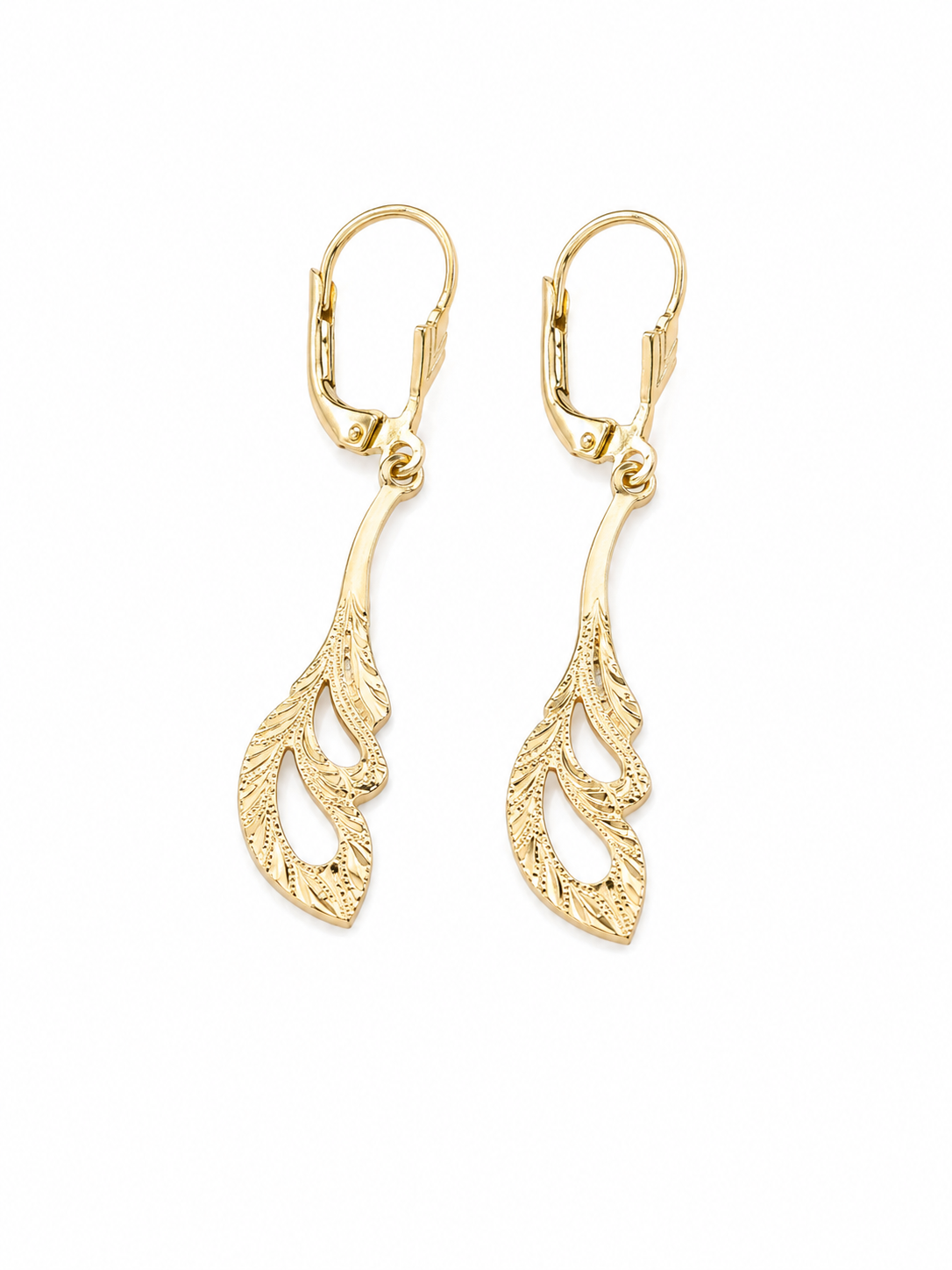 Zlaté náušnice, Au 14K 585/1000, váha 1,93 g, použité zlato