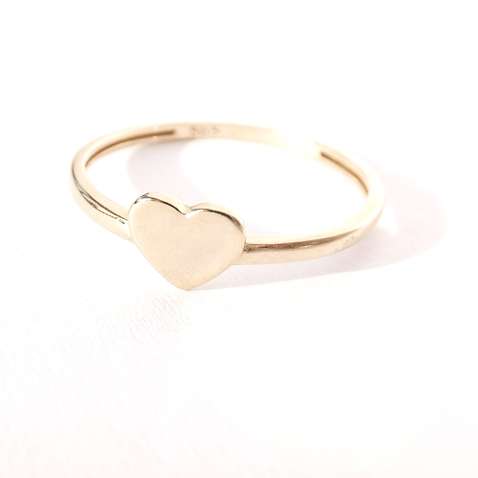 Zlatý prsten srdce, Au 14K 585/1000, váha 1,04 g, použité zlato
