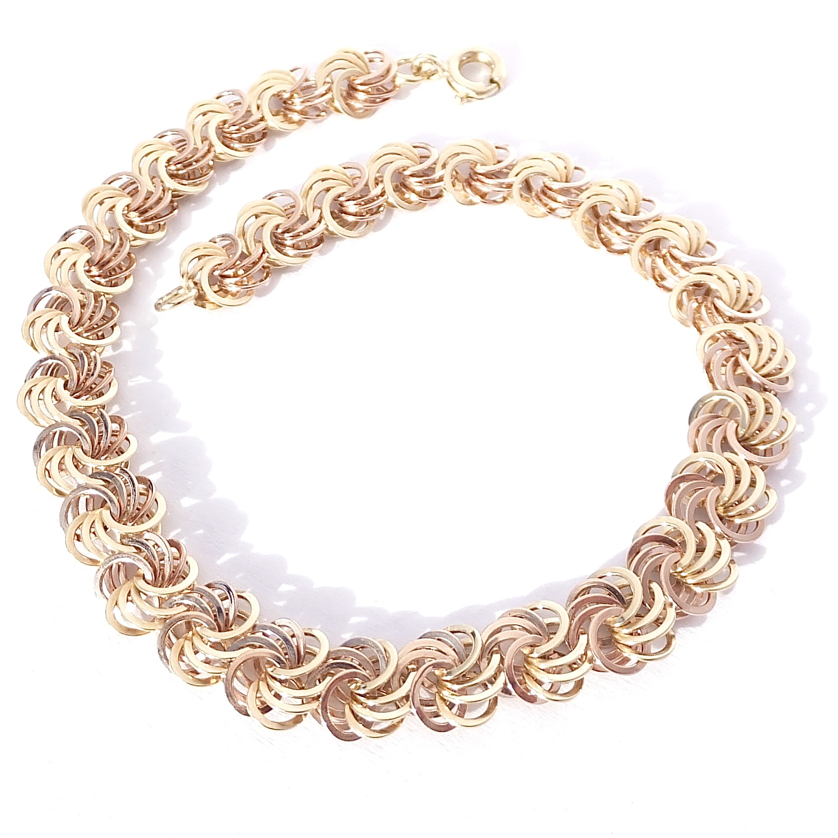 Zlatý náramek 19 cm, Au 14K 585/1000, váha 8,14 g, použité zlato