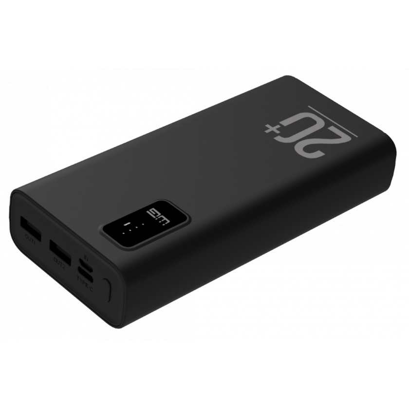 WG Power Bank 20.000mAh + PD Type C 20W + QC 3.0 22.5W , černá