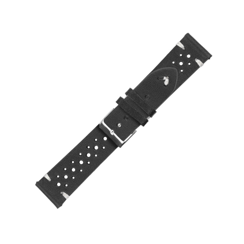 RhinoTech univerzální řemínek Genuine Suede Leather Quick Release 18mm černý