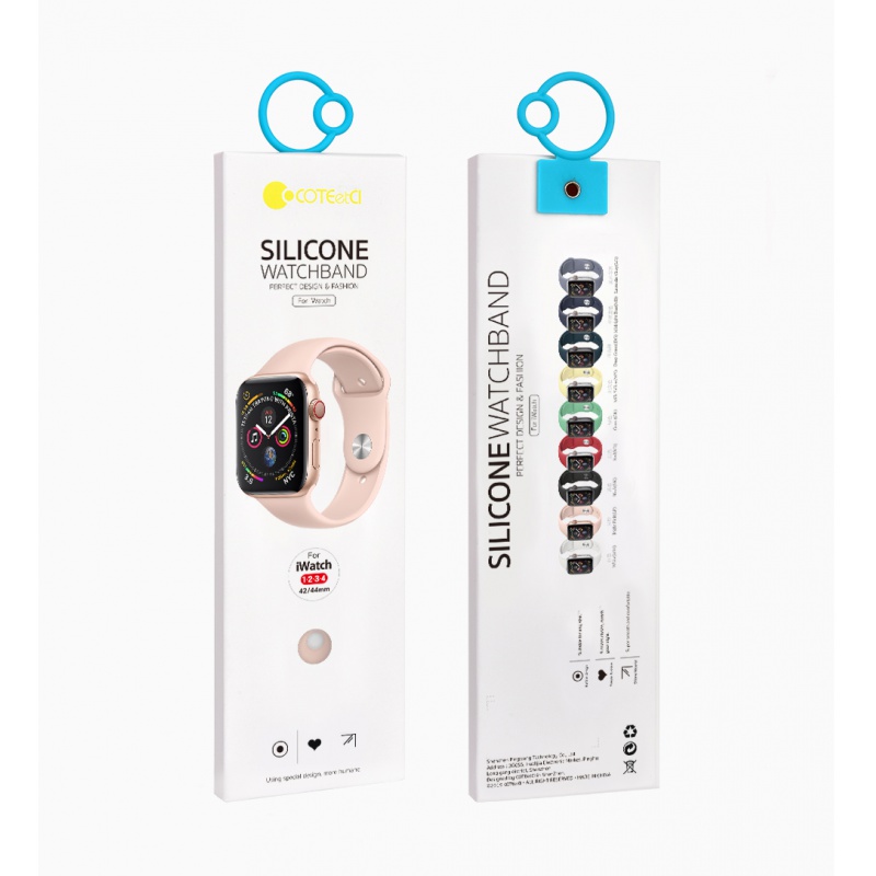 COTECi silikonový sportovní náramek pro Apple watch 42/44/45/49mm bílý 