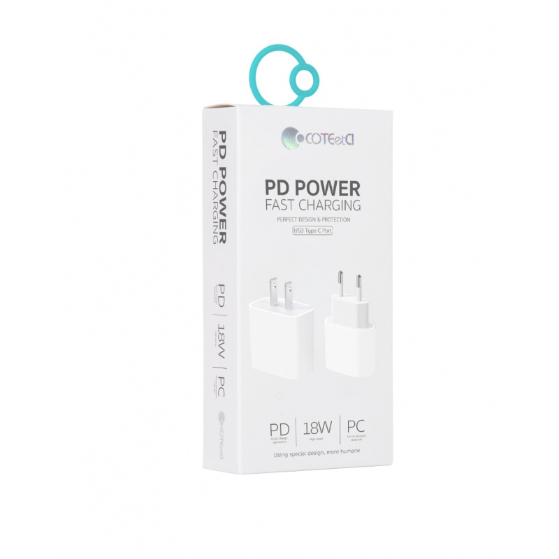 COTECi napájecí adaptér PD 20W, USB Type-C bílý