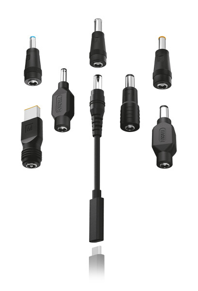 USB-C adaptér pro notebooky a ultrabooky se 7 výměnnými koncovkami