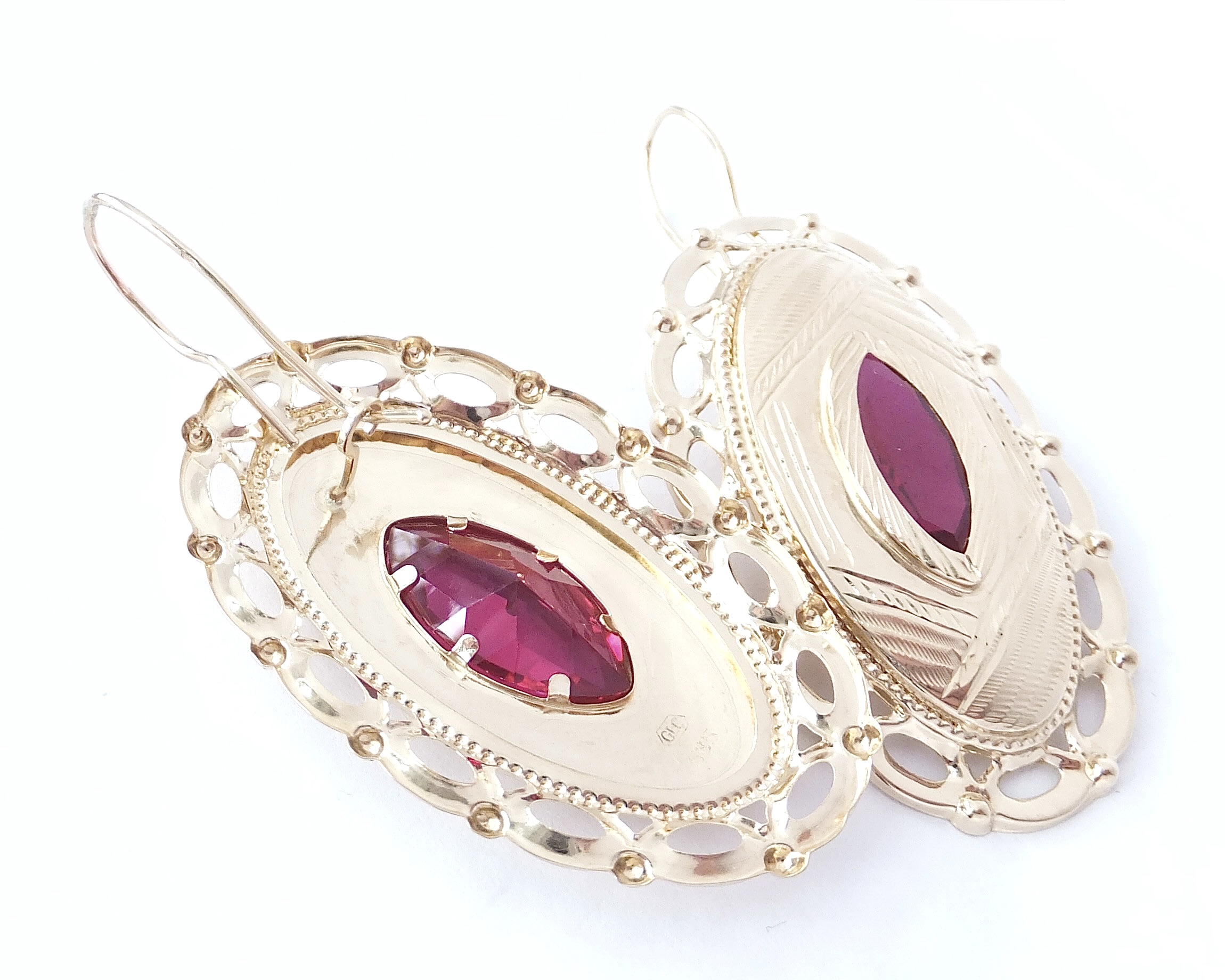 Zlaté visací náušnice, 14K 585/1000, váha 11,08 g, použité zlato