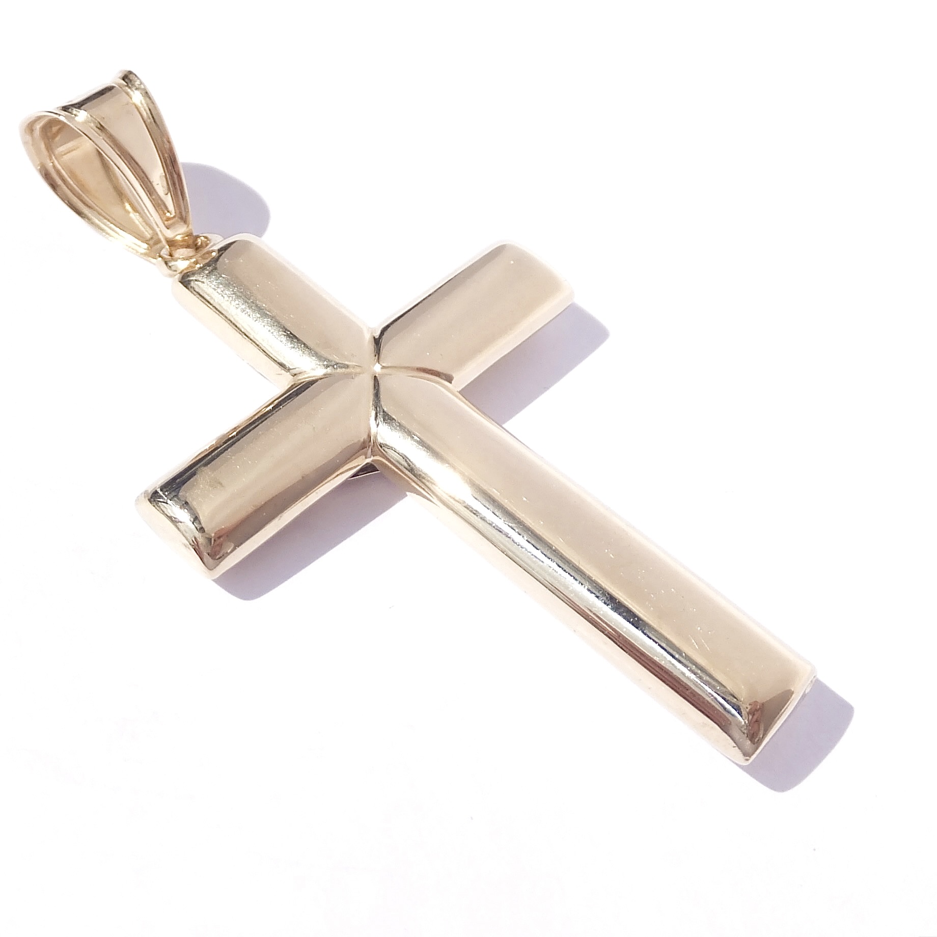 Zlatý přívěsek kříž, Au 14K 585/1000, váha 3,84 g, použité zlato