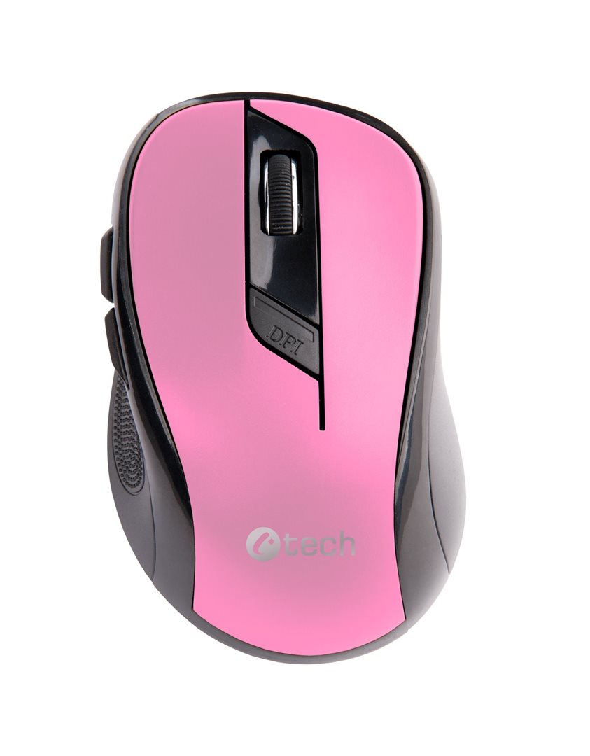 C-TECH Myš WLM-02 bezdrátová, 6tlač. černo-růžová