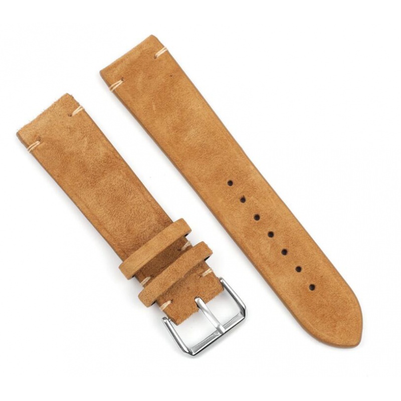 RhinoTech univerzální řemínek Genuine Suede Leather Quick Release 18mm hnědý