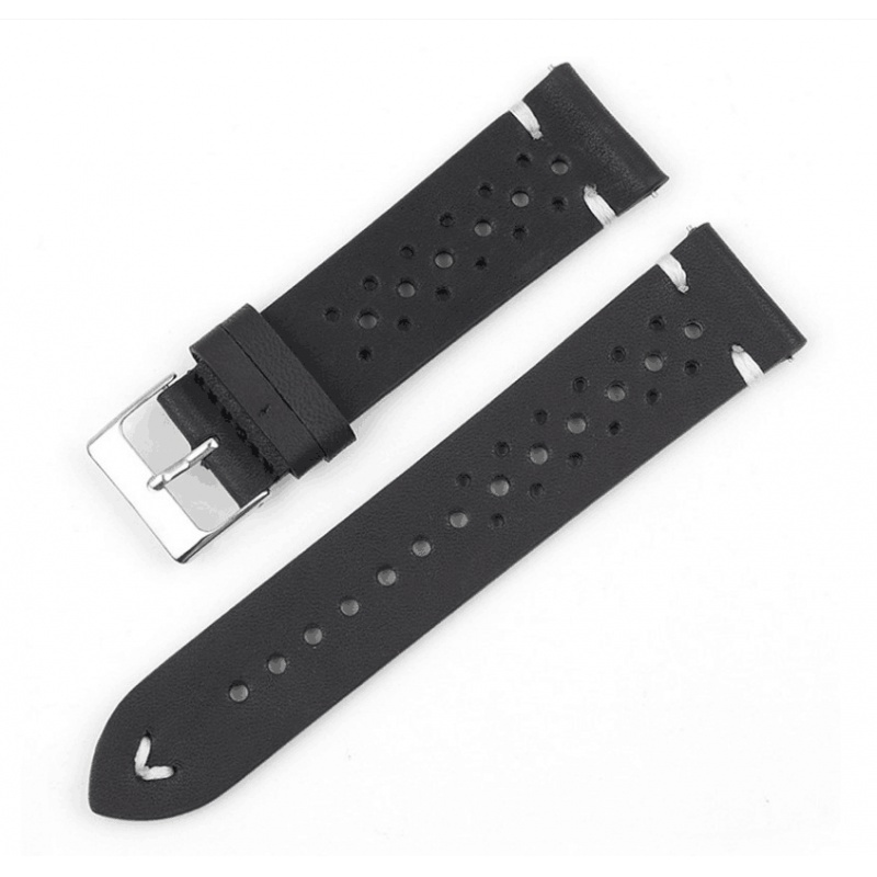 RhinoTech univerzální řemínek Genuine Suede Leather Quick Release 18mm černý
