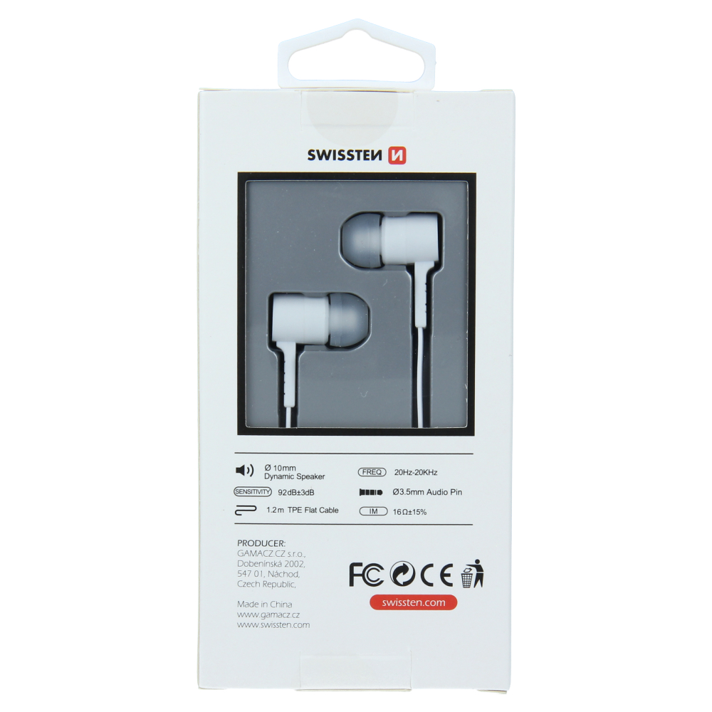 Sluchátka Swissten Earbuds Rainbow YS-D2 (bílá)