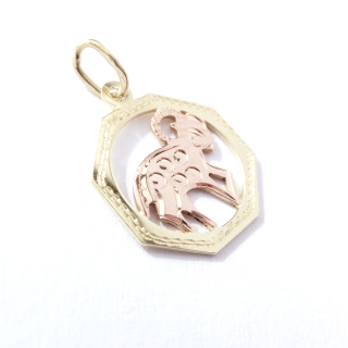 Zlatý přívěsek znamení Kozoroh, 14K 585/1000, váha 0,74 g, použité zlato