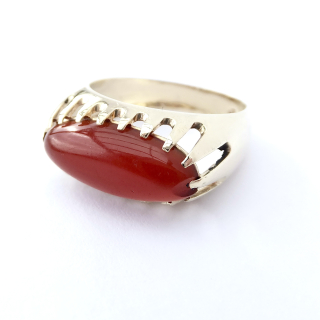 Zlatý lesklý prsten, 14K 585/1000, váha 4,47 g, použité zlato