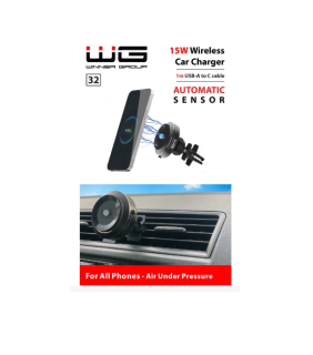 Držák do auta WG 32, 15W, bezdrátová, do ventilační mřížky, černý