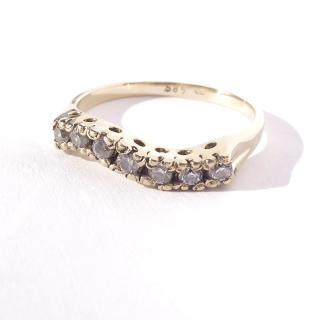 Zlatý prsten, 14K 585/1000, váha 2,19 g, použité zlato