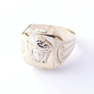 Zlatý lesklý prsten, 14K 585/1000, váha 4,98 g, použité zlato