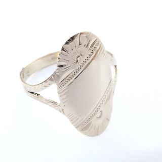 Zlatý lesklý prsten, 14K 585/1000, váha 2,52 g, použité zlato
