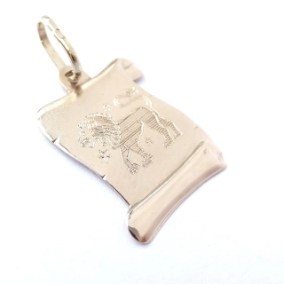 Zlatý přívěsek znamení Lev, 14K 585/1000, váha 0,86 g, použité zlato