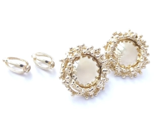 Zlaté lesklé náušnice, 14K 585/1000, váha 4,30 g, použité zlato
