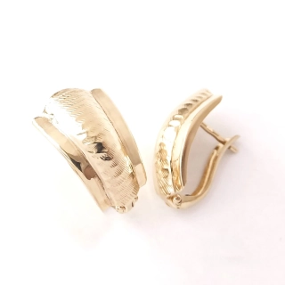 Zlaté náušnice, 14K 585/1000, váha 2,38 g, použité zlato