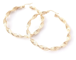 Zlaté náušnice kruhy, 14K 585/1000, váha 5,17 g, použité zlato