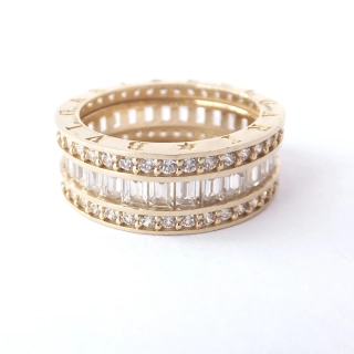 Zlatý prsten, 14K 585/1000, váha 6,12 g, použité zlato