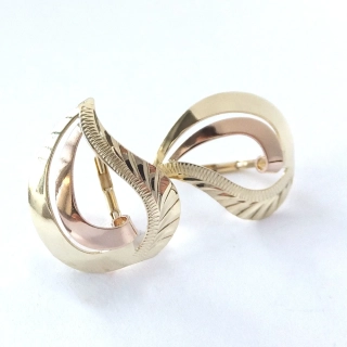 Zlaté náušnice, Au 14K 585/1000, váha 3,09 g, použité zlato