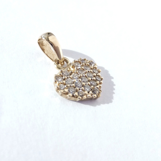 Zlatý přívěsek srdce, Au 14K 585/1000, váha 0,85 g, použité zlato