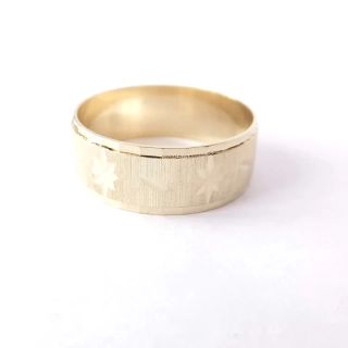 Zlatý snubní prsten, Au 14K 585/1000, váha 3,94 g, použité zlato