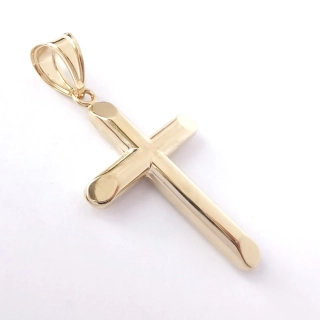 Zlatý přívěsek kříž, Au 14K 585/1000, váha 2,61 g, použité zlato