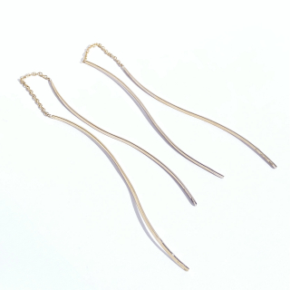 Zlaté visací náušnice, Au 14K 585/1000, váha 1,53 g, použité zlato