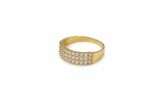 Zlatý prsten, Au 14K 585/1000, váha 2,85 g, použité zlato