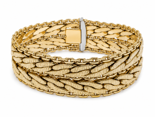 Zlatý náramek 18,7 cm, Au 14K 585/1000, váha 41,68 g, použité zlato