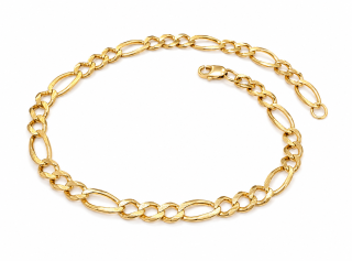Zlatý náramek 24,5 cm, Au 14K 585/1000, váha 9,35 g, použité zlato