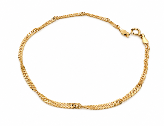 Zlatý náramek 18 cm, Au 14K 585/1000, váha 1,30 g, použité zlato