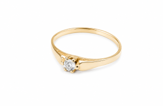 Zlatý prsten, Au 14K 585/1000, váha 1,06 g, použité zlato