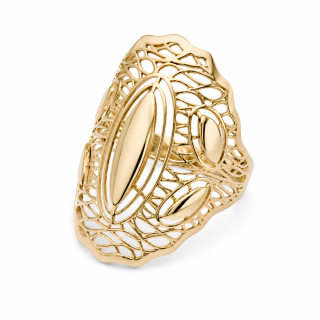 Zlatý prsten, Au 14K 585/1000, váha 2,72 g, použité zlato