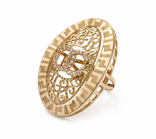 Zlatý prsten, Au 14K 585/1000, váha 8,05 g, použité zlato