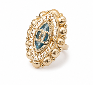 Zlatý prsten, Au 14K 585/1000, váha 3,96 g, použité zlato