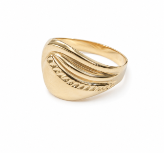 Zlatý prsten, Au 14K 585/1000, váha 2,38 g, použité zlato